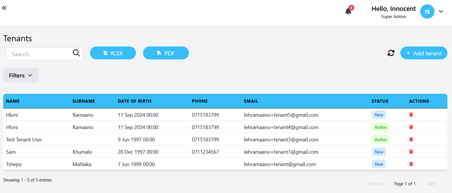 Unlimited Tenants & Leases